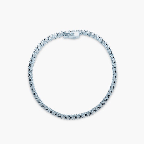 Bransoletka tenisowa Luminy 3,2mm: białe złoto, czarne diamenty